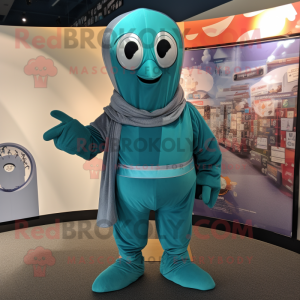 Teal Gyro mascotte kostuum...