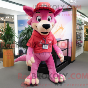 Pink Dingo Maskottchen...