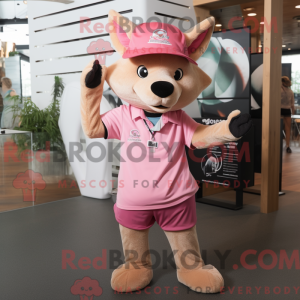 Rosa Dingo-maskotdraktfigur...