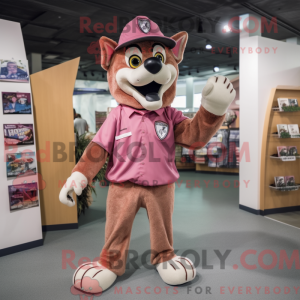 Pink Dingo maskot kostume...