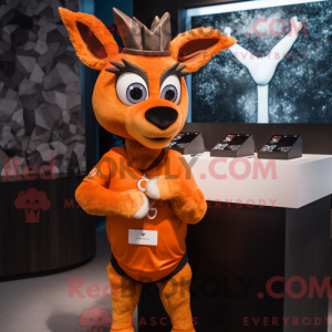 Orange Deer mascot costume...