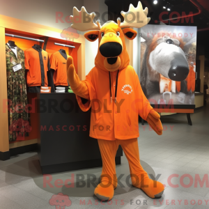 Orange Moose mascot costume...