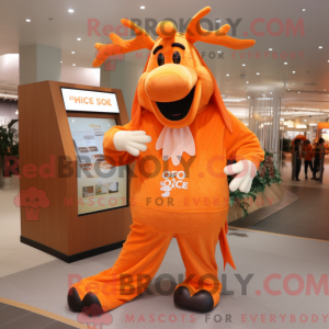 Orange Moose maskot kostume...
