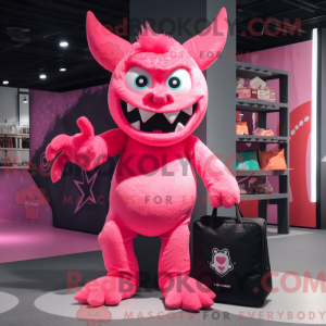 Rosa Demon Maskot Kostyme...
