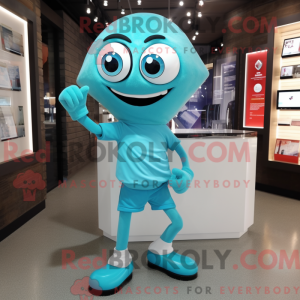 Cyan Armbånd maskot kostume...