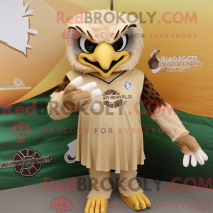 Beige Hawk-mascottekostuum...