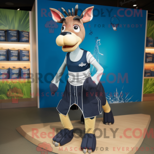Navy Okapi mascot costume...