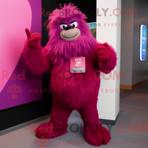 Magenta Sasquatch maskotka...