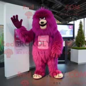 Magenta Sasquatch-maskot...