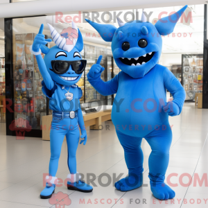 Blue Devil-mascottekostuum...