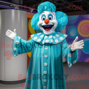 Cyan Clown Maskottchen...