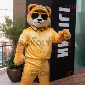 Gouden Puma-mascottekostuum...