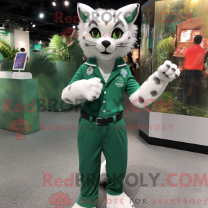Grøn Bobcat maskot kostume...