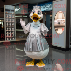 Silver Geese mascot costume...