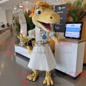 Cream Spinosaurus maskot...