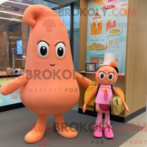 Peach Squid mascottekostuum...