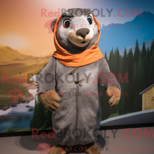 Gray Marmot mascot costume...