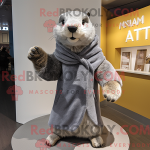 Grå Marmot-maskotdraktfigur...