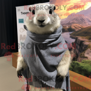 Gray Marmot mascot costume...