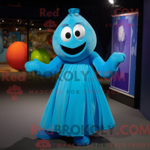 Cyan Juggle maskot kostume...