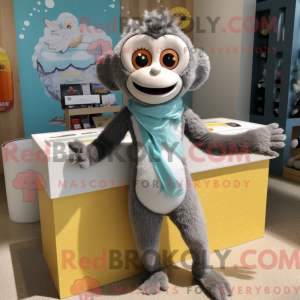 Grijze aap mascottekostuum...