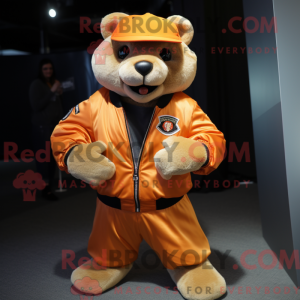 Orange Otter mascot costume...
