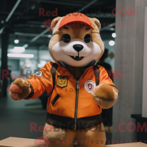 Orange Otter maskot kostume...