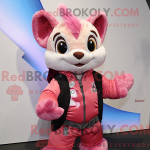 Pink Flying Squirrel mascot...