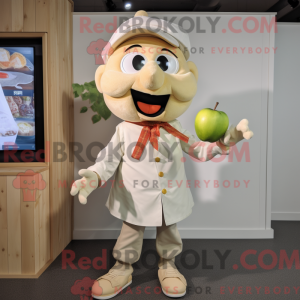 Cream Apple mascot costume...