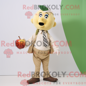 Cream Apple mascot costume...