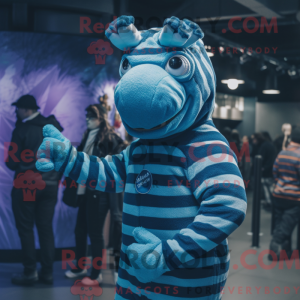 Blå Zebra maskot kostume...