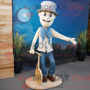 Cream Unicyclist mascot...