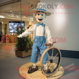 Cream Unicyclist mascot...