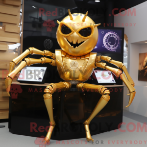 Gold Spider mascot costume...