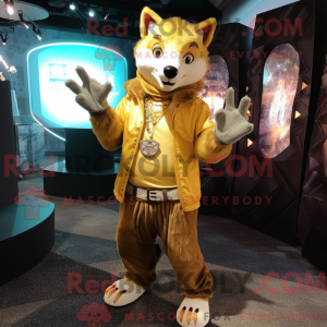 Gold Wolf-maskotdraktfigur...