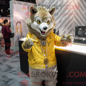Gold Wolf-maskotdraktfigur...