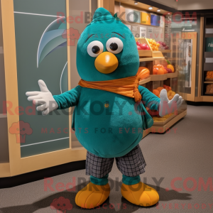 Teal Squash mascot costume...