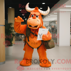 Orange Moose mascot costume...