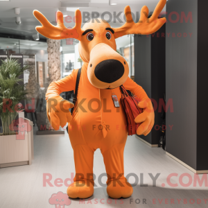 Orange Moose mascot costume...