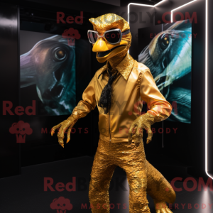 Guld Deinonychus maskot...