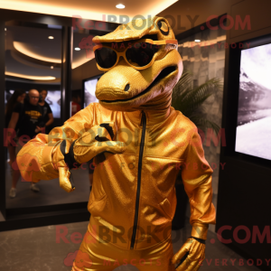 Guld Deinonychus maskot...