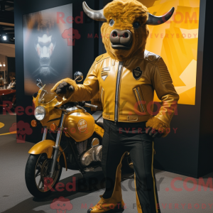 Goldener Bison Maskottchen...