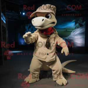 Beige Dragon mascot costume...