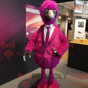 Magenta Emu mascot costume...