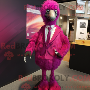 Magenta Emu Maskottchen...