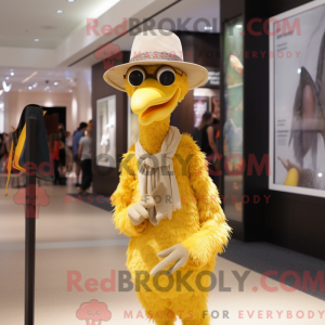 Gul struts maskot drak...