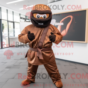 Brown Ninja mascot costume...