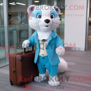 Sky Blue Ferret mascot...