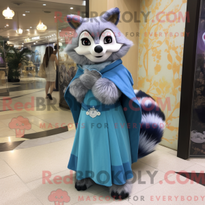 Sky Blue Raccoon mascot...