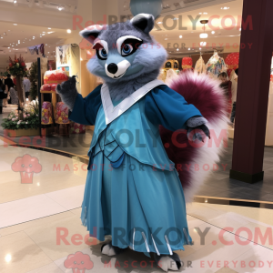 Sky Blue Raccoon mascot...